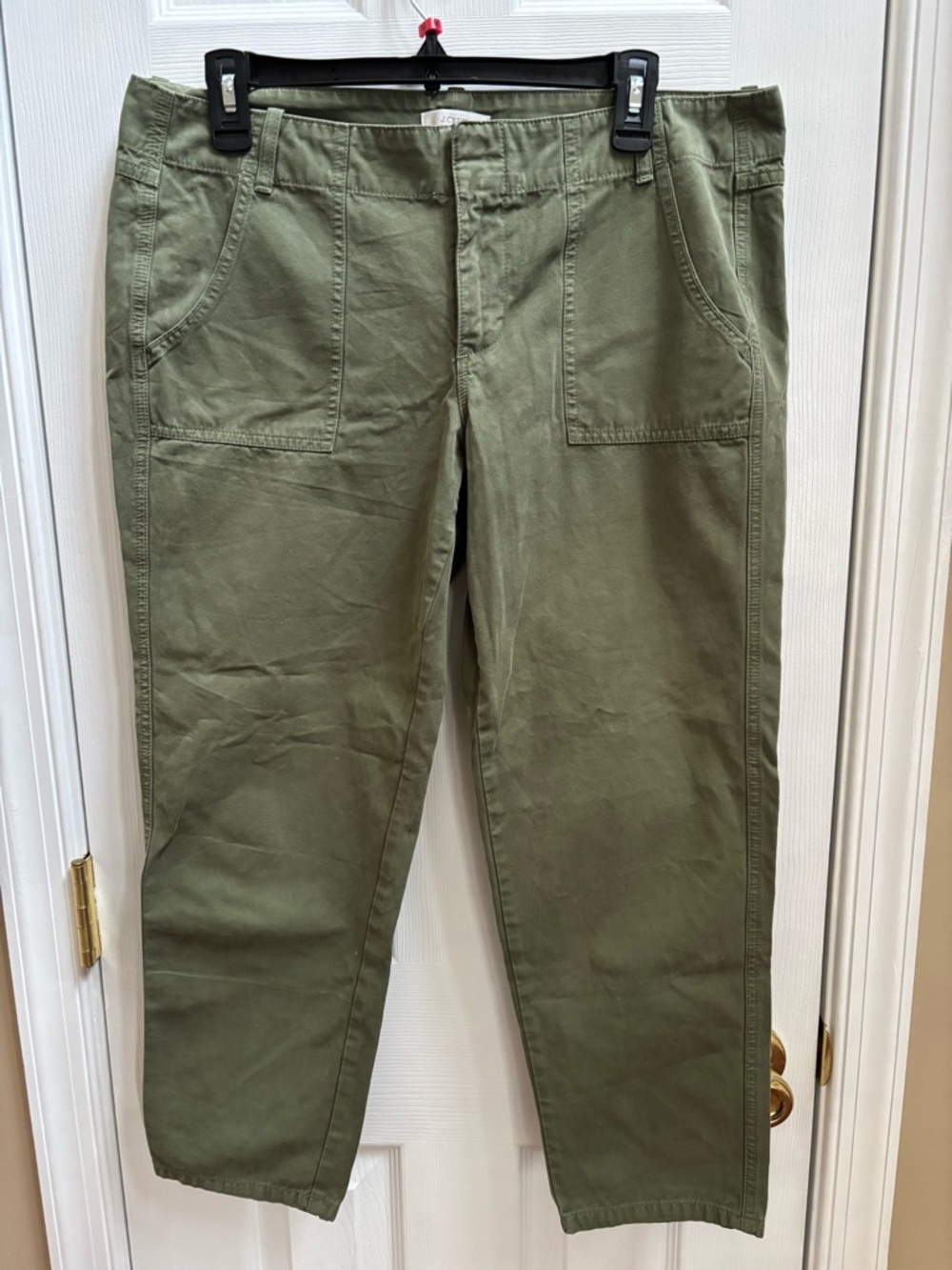 J. Crew Woman’s Green Cargo Cropped Pants, Size 10, SEE NOTES